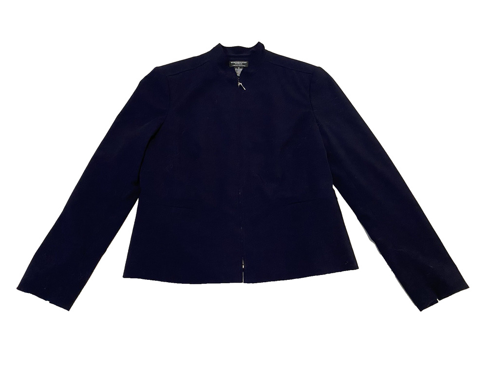 Worthington Works Womens Dark Navy Blazer Size 12 Office Corporate Business